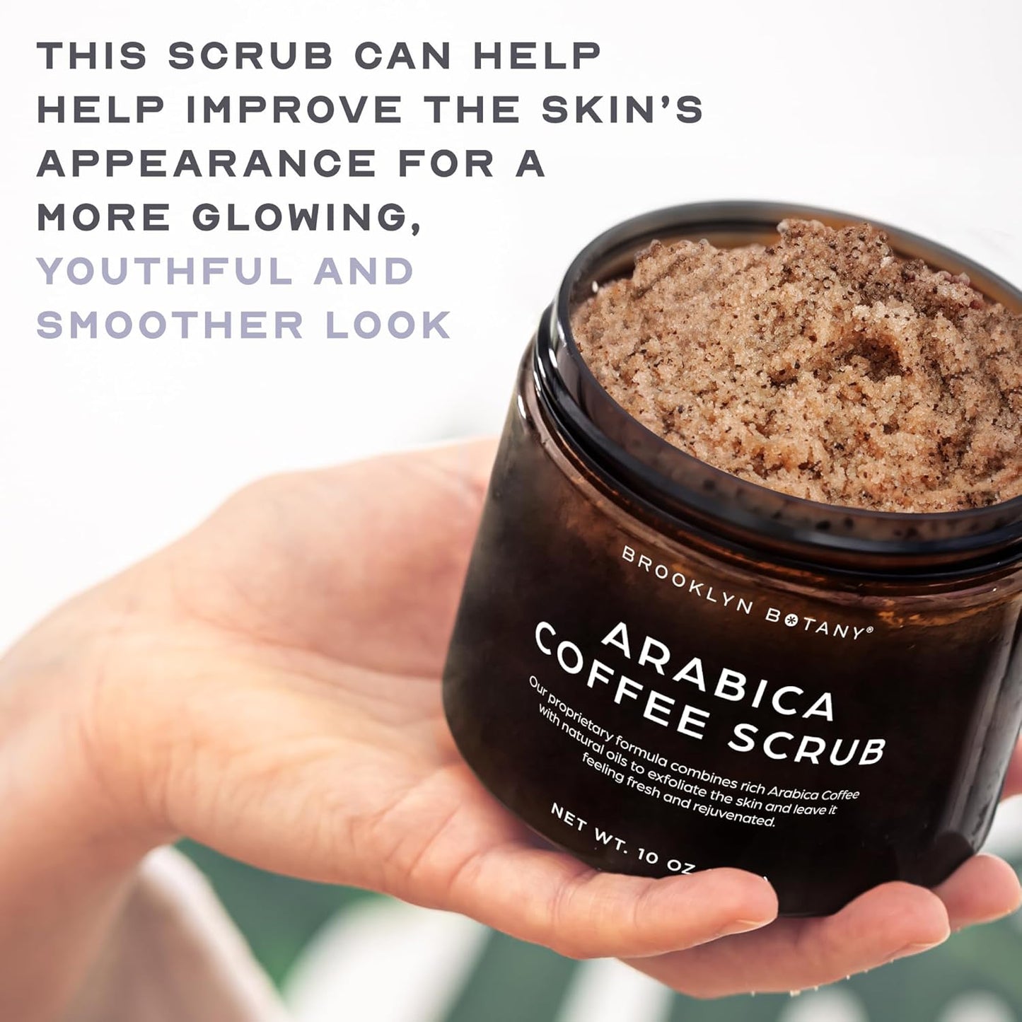Dead Sea Salt and Arabica Coffee Body Scrub 10 Oz - Moisturizing and Exfoliating Body, Face, Hand, Foot Scrub - Fights Stretch Marks, Fine Lines, Wrinkles - Great Gifts for Women & Men